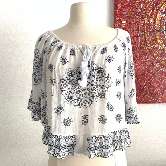 world together Tops - 📍Boho Print Top